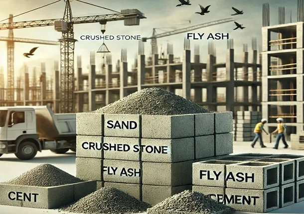 Hvilke materialer er betonsten lavet af?